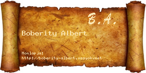 Boberity Albert névjegykártya